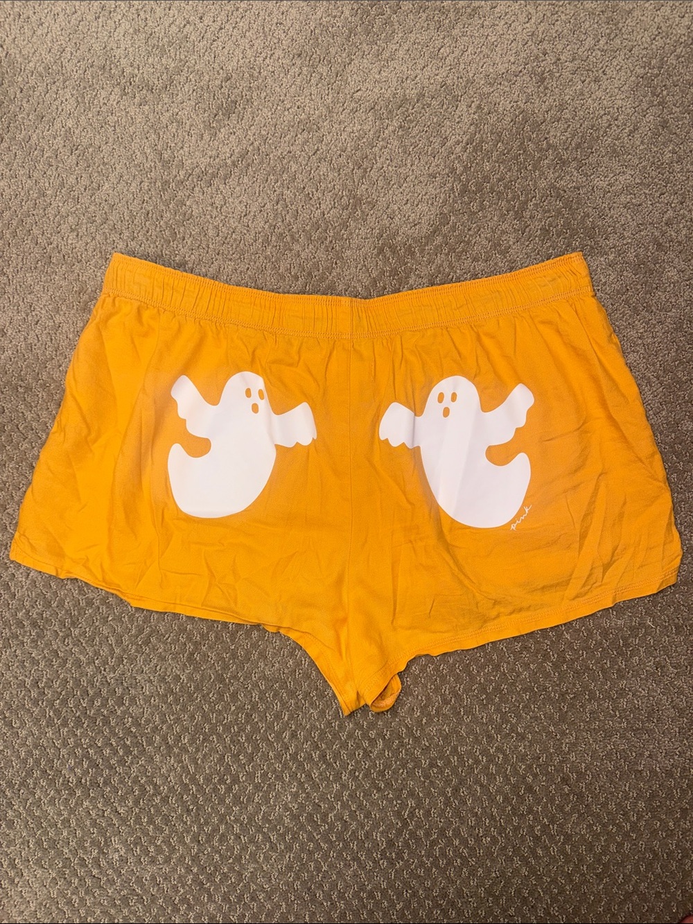 PINK Victorias Secret Womens Large Boxer Ghost PJ Shorts Halloween Collection